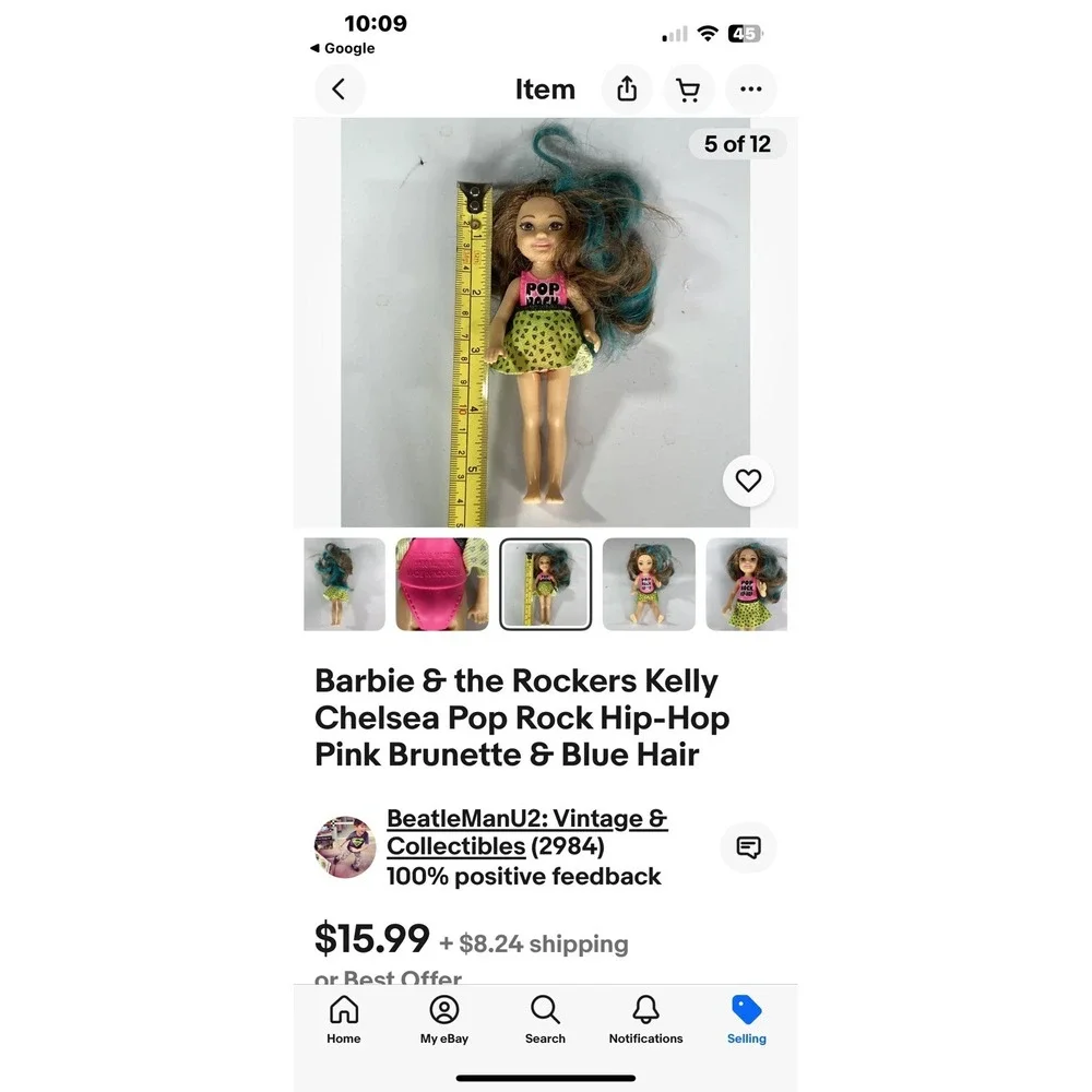 Barbie & the Rockers Kelly‎ Chelsea Pop Rock Hip-Hop Pink Brunette & Blue Hair